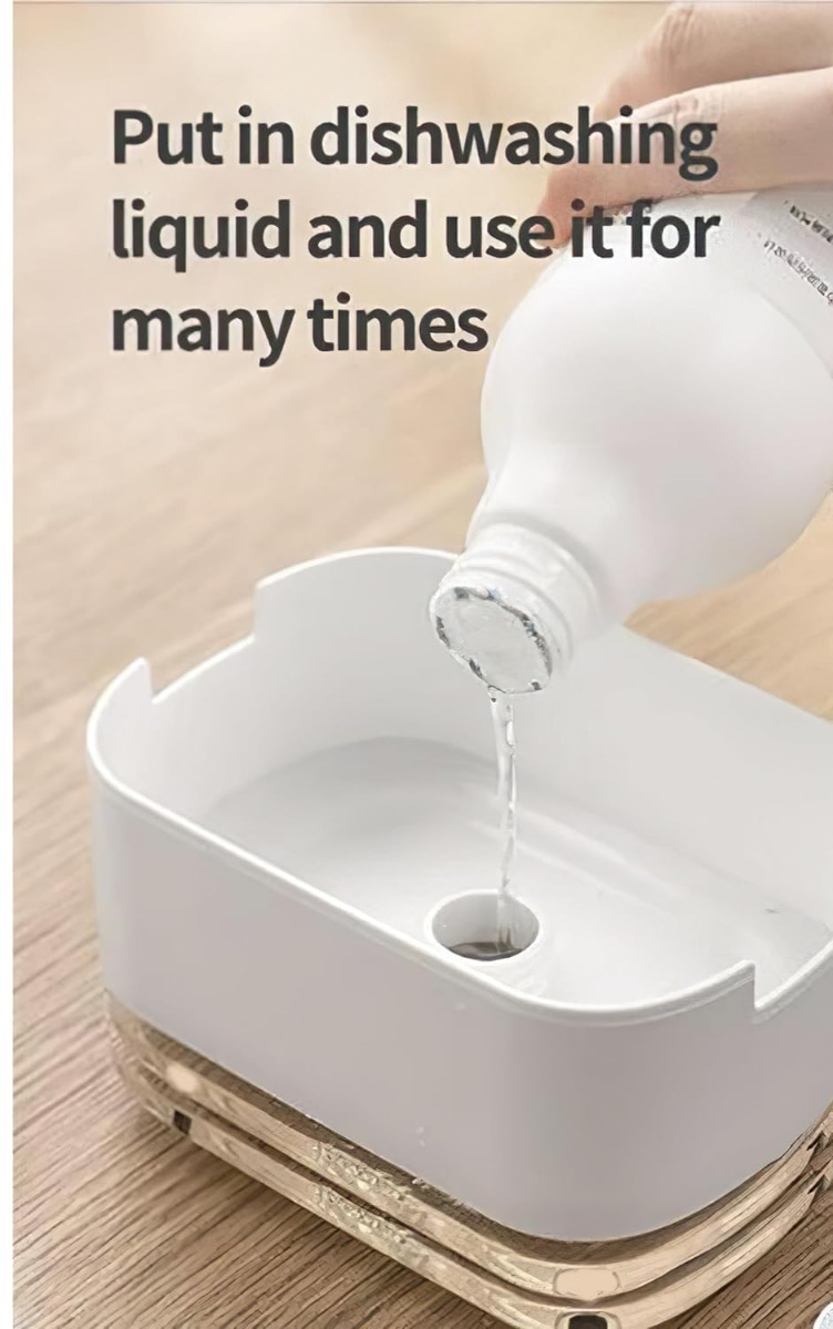 Oslen Plastic 2 in 1 Soap Dispenser for Kitchen with Sponge Holder 400 Ml