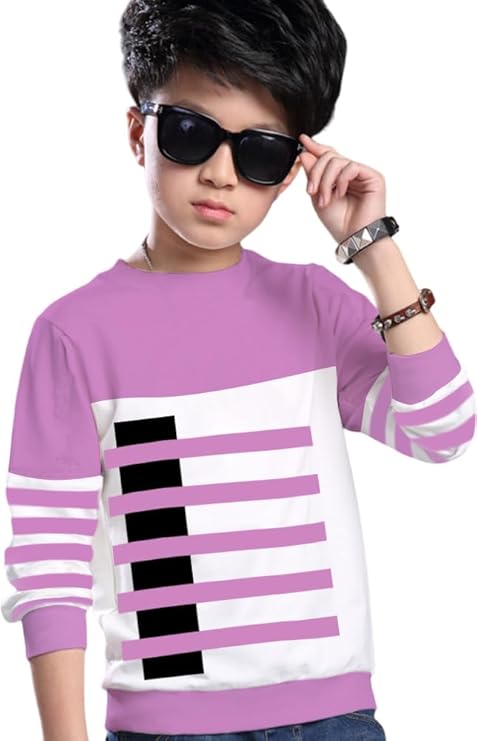 MYEONN Boys Cotton Printed Full Sleeve T-Shirt Green