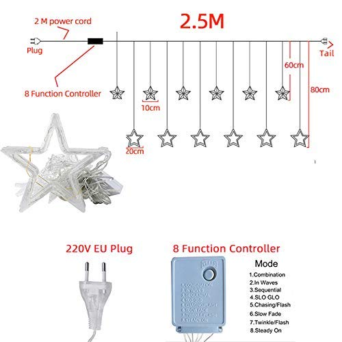 Desidiya 12 Stars 138 Led Curtain String Lights