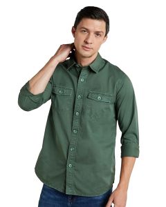 Symbol Premium Men's Casual Washed Cotton Twill Shirt (Regular Fit)