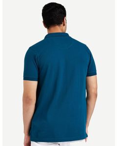Symbol Men's Solid Cotton Rich Polo T Shirt-19-21-Blue-S