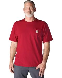 Carhartt Mens Loose Fit Heavyweight Short-Sleeve Pocket T-Shirt -S-Red