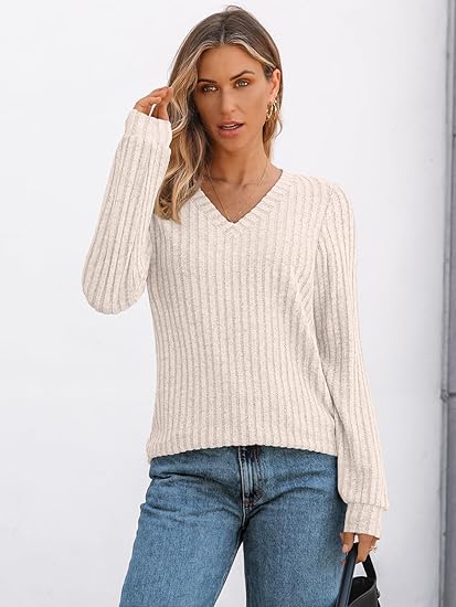 AUTOMET Womens V Neck Long Sleeve Shirt Fall Fashion Tops Tunic Dressy Casual Sweater Clothes Cute Trendy Work Outfits 2025 