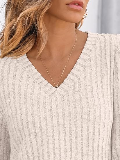 AUTOMET Womens V Neck Long Sleeve Shirt Fall Fashion Tops Tunic Dressy Casual Sweater Clothes Cute Trendy Work Outfits 2025 